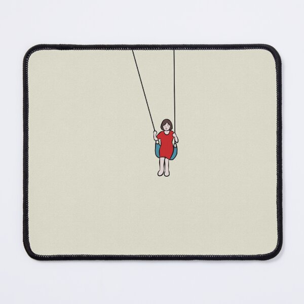Item preview, Minimalist Girl on Swing Illustration | Red Dress Simple Line Art designed and sold by Elite Wall Art.