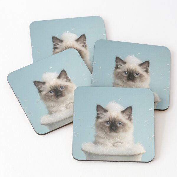 Item preview, Baby Ragdoll Cat Bubble Bath Cute Nursery Bathroom Art designed and sold by LazyOwlStore.
