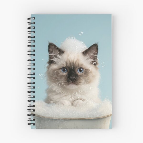 Item preview, Baby Ragdoll Cat Bubble Bath Cute Nursery Bathroom Art designed and sold by LazyOwlStore.