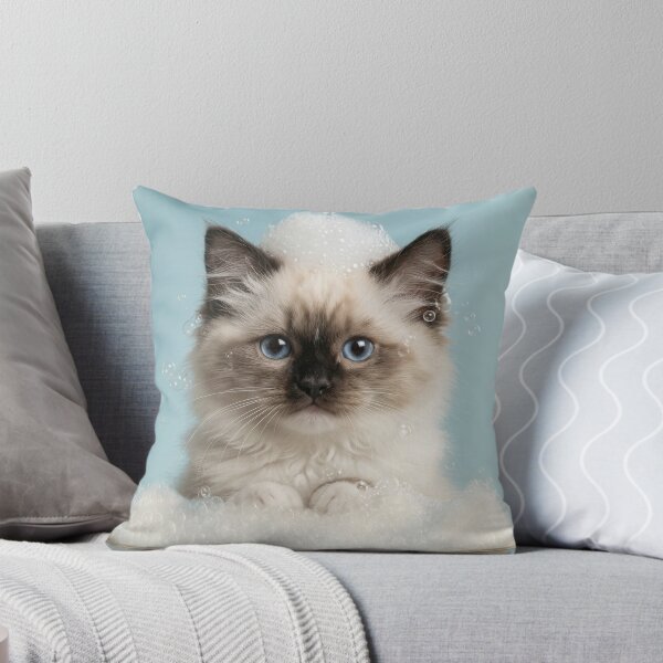 Item preview, Baby Ragdoll Cat Bubble Bath Cute Nursery Bathroom Art designed and sold by LazyOwlStore.
