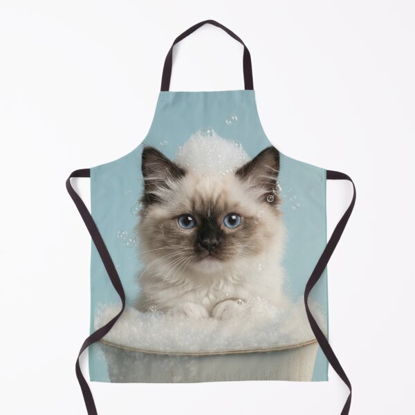 Item preview, Baby Ragdoll Cat Bubble Bath Cute Nursery Bathroom Art designed and sold by LazyOwlStore.