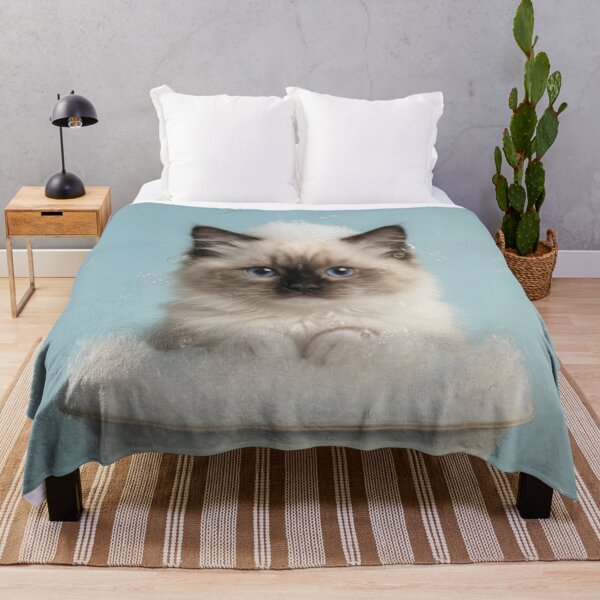 Item preview, Baby Ragdoll Cat Bubble Bath Cute Nursery Bathroom Art designed and sold by LazyOwlStore.