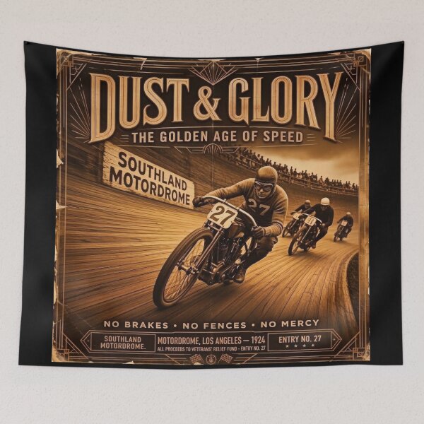 Item preview, Dust & Glory Board Track Racing 1924 Poster designed and sold by thirtyonestars.