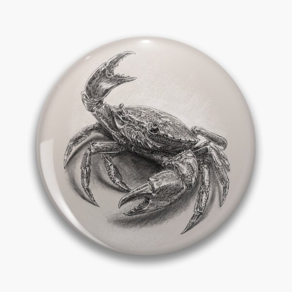 Item preview, Detailed Charcoal Drawing of a Crab designed and sold by kolonjArt.