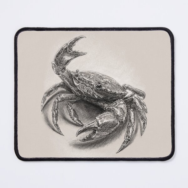 Item preview, Detailed Charcoal Drawing of a Crab designed and sold by kolonjArt.