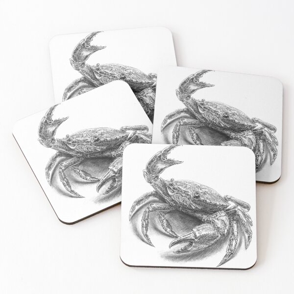 Item preview, Detailed Charcoal Drawing of a Crab designed and sold by kolonjArt.