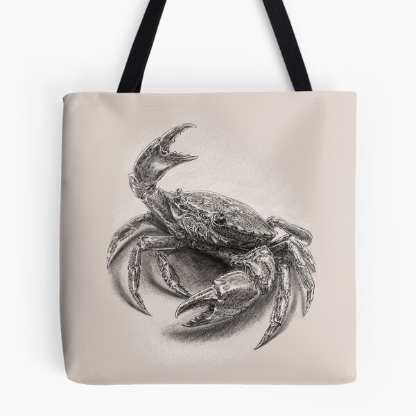Item preview, Detailed Charcoal Drawing of a Crab designed and sold by kolonjArt.
