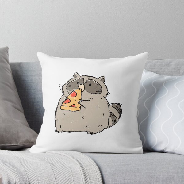 Item preview, Cute Chubby Raccoon Eating Pizza Slice | Wholesome Trash Panda Art designed and sold by kuwagatamushi.