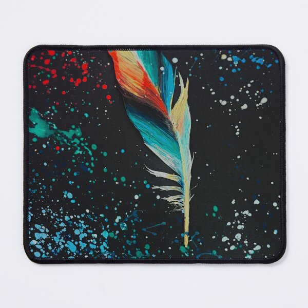 Item preview, The Weight of Being Light, 21 x 29 cm, acrylic on real feather, 2026 designed and sold by oanaunciuleanu.