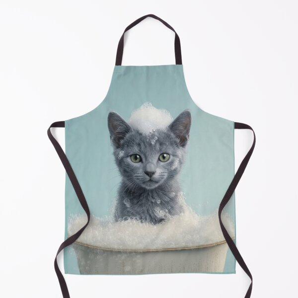 Item preview, Baby Russian Blue Bubble Bath Cute Nursery Bathroom Art designed and sold by LazyOwlStore.
