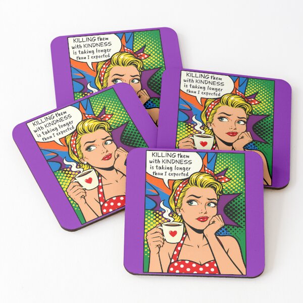Item preview, Killing Them with Kindness is Taking Longer than Expected Funny Comic Book Pop Art  designed and sold by Itaya Art.