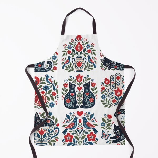 Item preview, Folk Art Black Cat Bird Collection designed and sold by Gold Turtle  Lina.