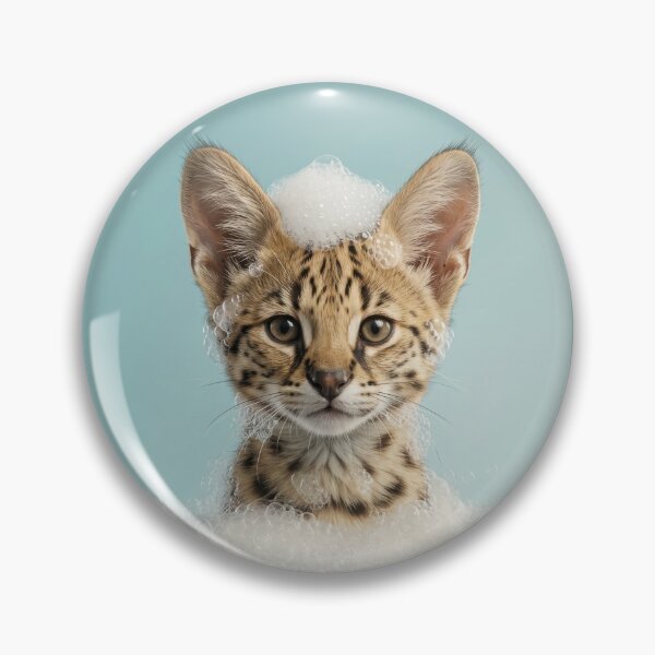 Item preview, Baby Savannah Cat Bubble Bath Cute Nursery Bathroom Art designed and sold by LazyOwlStore.