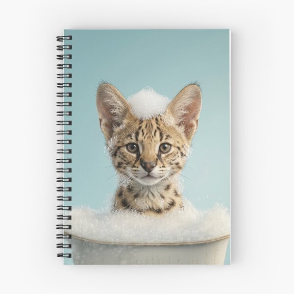 Item preview, Baby Savannah Cat Bubble Bath Cute Nursery Bathroom Art designed and sold by LazyOwlStore.