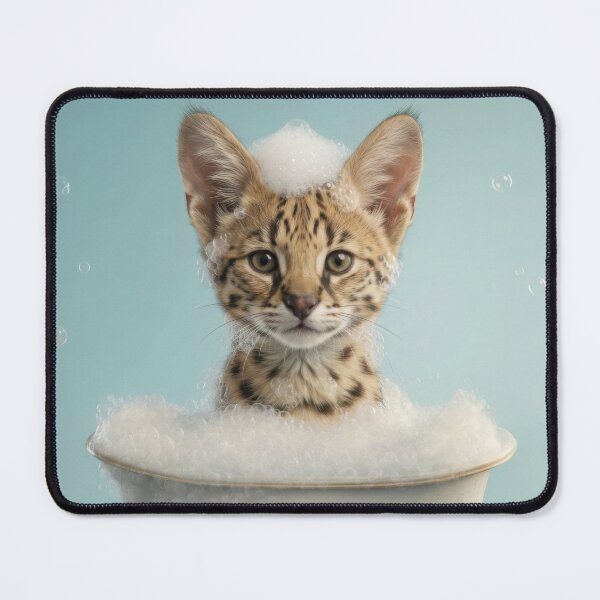 Item preview, Baby Savannah Cat Bubble Bath Cute Nursery Bathroom Art designed and sold by LazyOwlStore.
