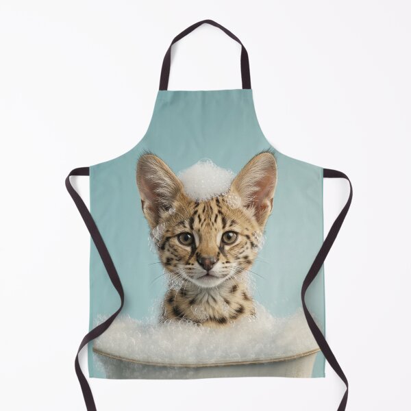 Item preview, Baby Savannah Cat Bubble Bath Cute Nursery Bathroom Art designed and sold by LazyOwlStore.