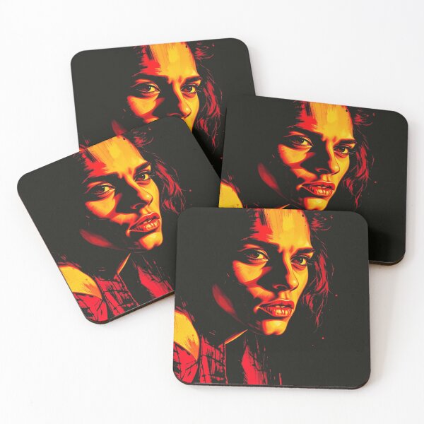 Item preview, Intense Red Neon Cyberpunk Woman Portrait Art designed and sold by ERODED SELF.
