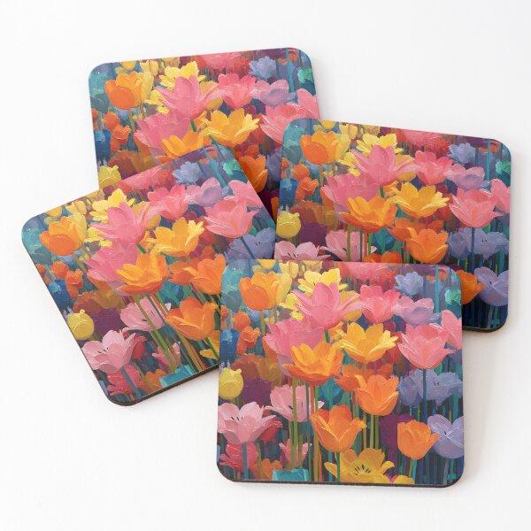 Item preview, Modern Tulips Painting Contemporary Floral Wall Art designed and sold by AutoPopStudio.
