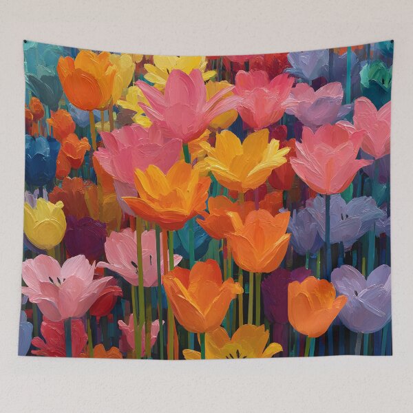 Item preview, Modern Tulips Painting Contemporary Floral Wall Art designed and sold by AutoPopStudio.