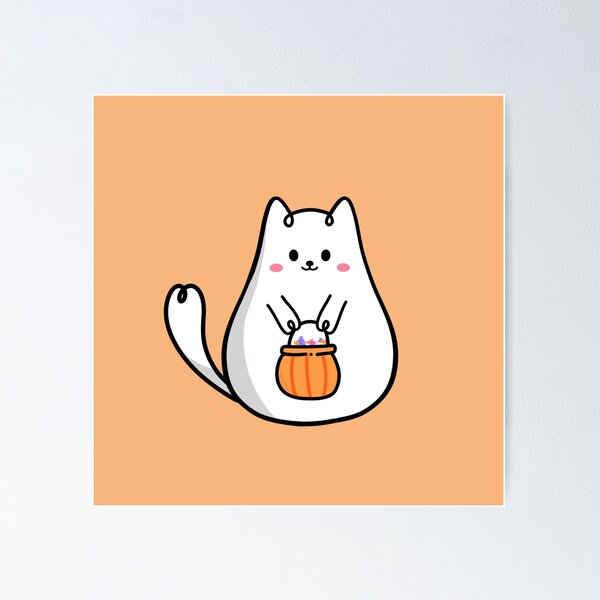Item preview, Chibi Anime Cute Cat Kitten Trick or Treat Halloween designed and sold by countrymouse.