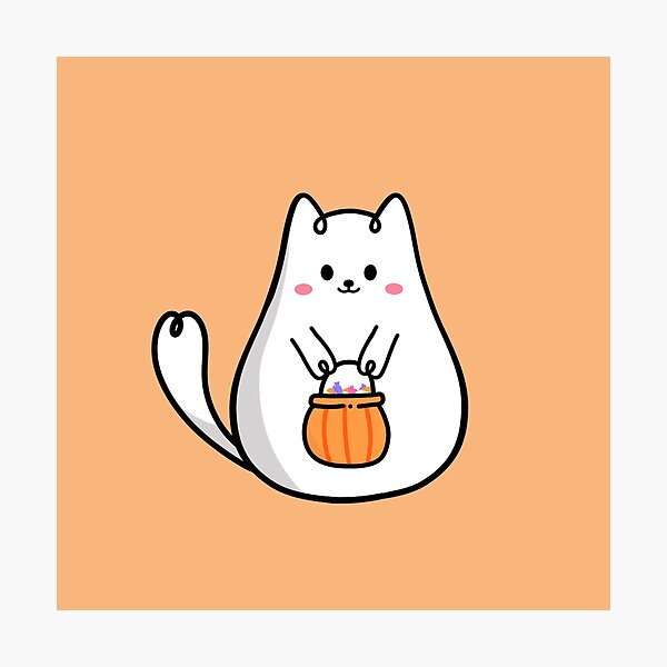 Item preview, Chibi Anime Cute Cat Kitten Trick or Treat Halloween designed and sold by countrymouse.