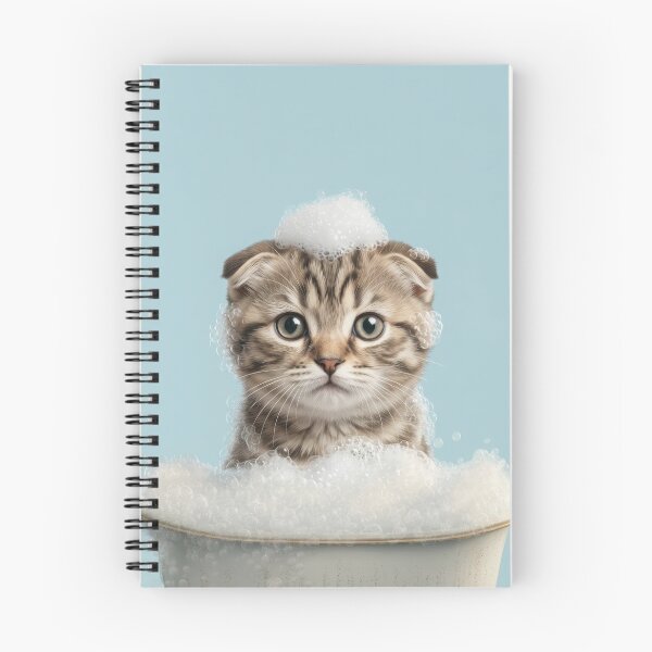 Item preview, Baby Scottish Fold Bubble Bath Cute Nursery Bathroom Art designed and sold by LazyOwlStore.