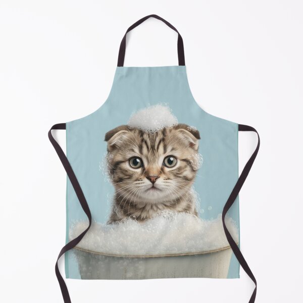 Item preview, Baby Scottish Fold Bubble Bath Cute Nursery Bathroom Art designed and sold by LazyOwlStore.