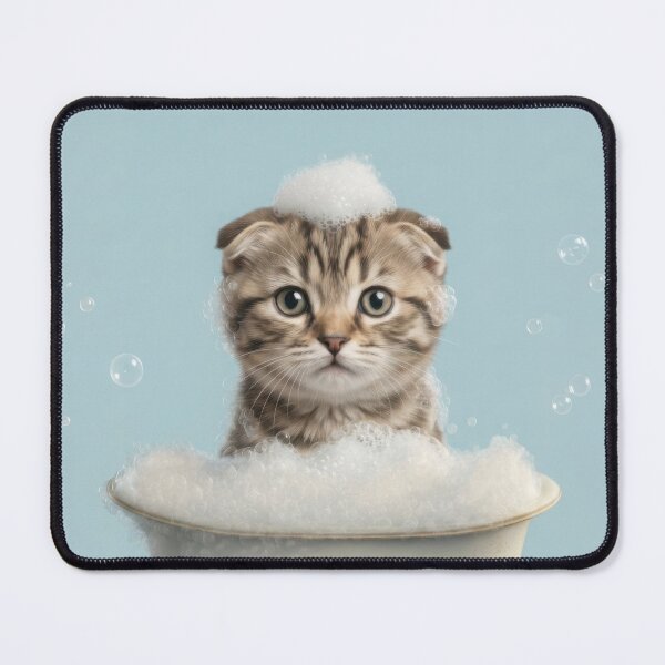 Item preview, Baby Scottish Fold Bubble Bath Cute Nursery Bathroom Art designed and sold by LazyOwlStore.