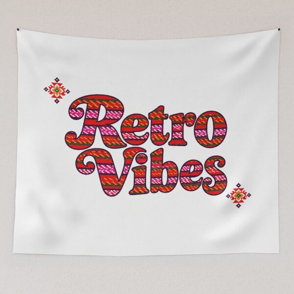 Item preview, Retro Vibes Folk Textile Typography designed and sold by DansCreations42.