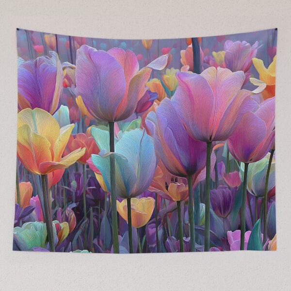 Item preview, Classic Tulips Floral Painting Elegant Home Decor designed and sold by AutoPopStudio.