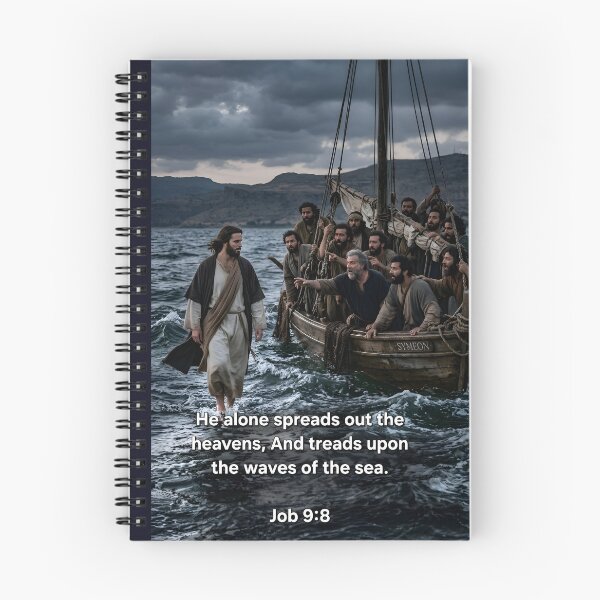 Item preview, Job 9:8 - Jesus Walks Upon The Waters designed and sold by Makarioi Christian Designs.