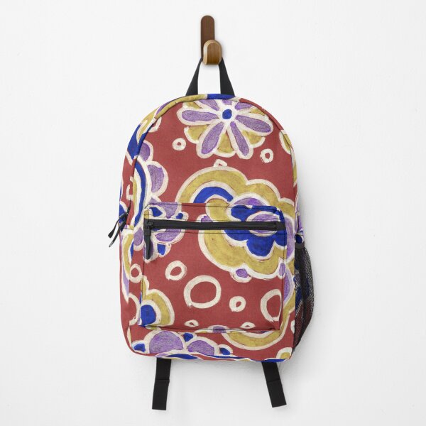 Item preview, Bold Folk Flowers on Terracotta Red designed and sold by Fani*.