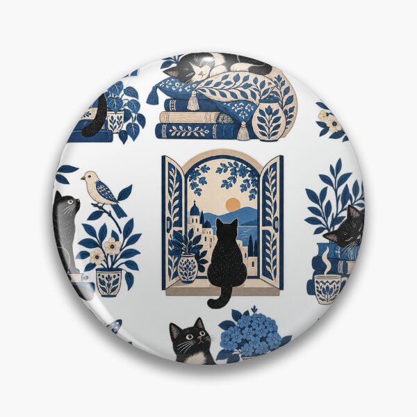 Item preview, Whimsical Black Cat Cottagecore Collection designed and sold by Gold Turtle  Lina.