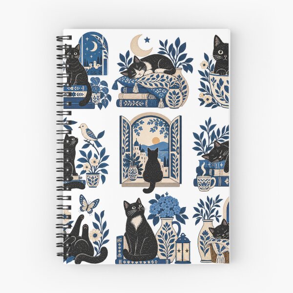 Item preview, Whimsical Black Cat Cottagecore Collection designed and sold by Gold Turtle  Lina.