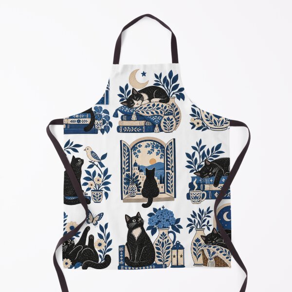 Item preview, Whimsical Black Cat Cottagecore Collection designed and sold by Gold Turtle Lina.