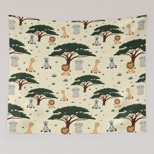 Item preview, Cute Safari Savanna Animals Seamless Pattern designed and sold by MascarenoM.