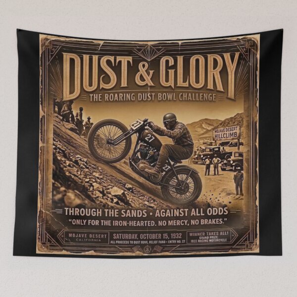 Item preview, Dust & Glory Vintage Desert Hillclimb Poster 1932 designed and sold by thirtyonestars.