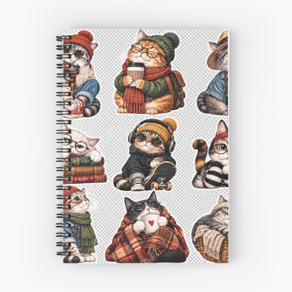 Item preview, Hipster Cozy Cats Autumn Collection designed and sold by Gold Turtle  Lina.