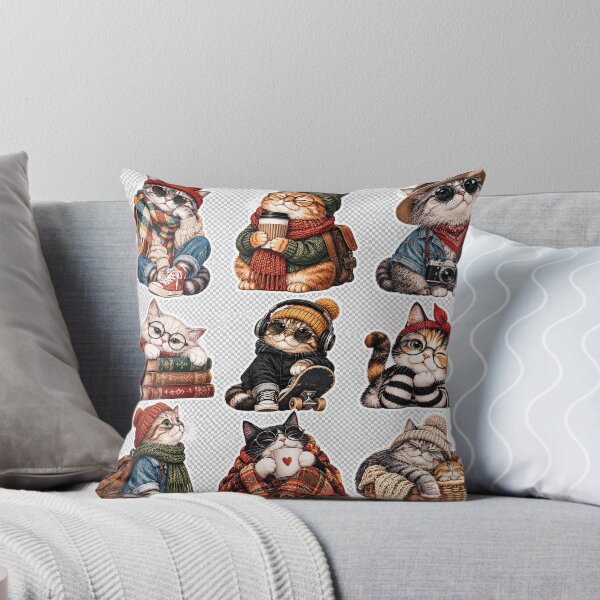 Item preview, Hipster Cozy Cats Autumn Collection designed and sold by Gold Turtle  Lina.