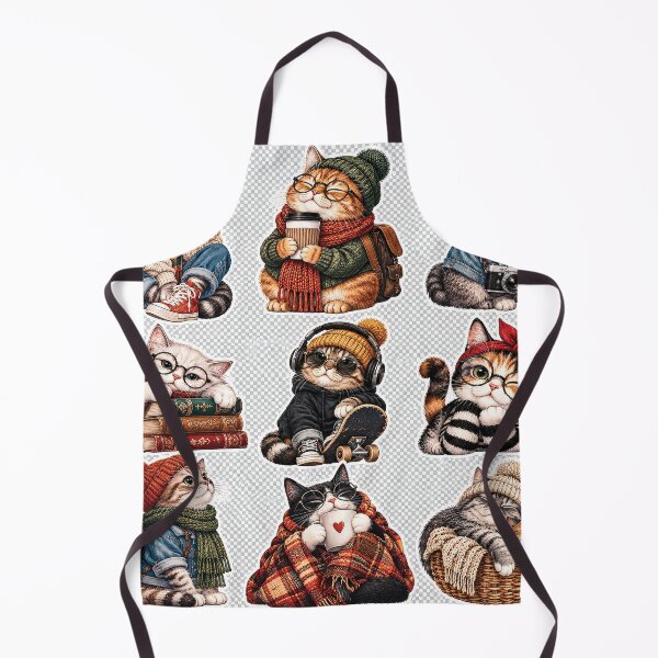 Item preview, Hipster Cozy Cats Autumn Collection designed and sold by Gold Turtle Lina.