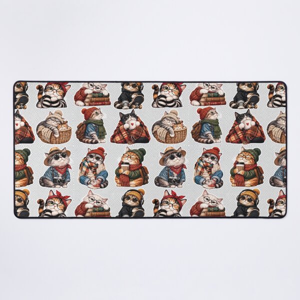 Item preview, Hipster Cozy Cats Autumn Collection designed and sold by Gold Turtle  Lina.