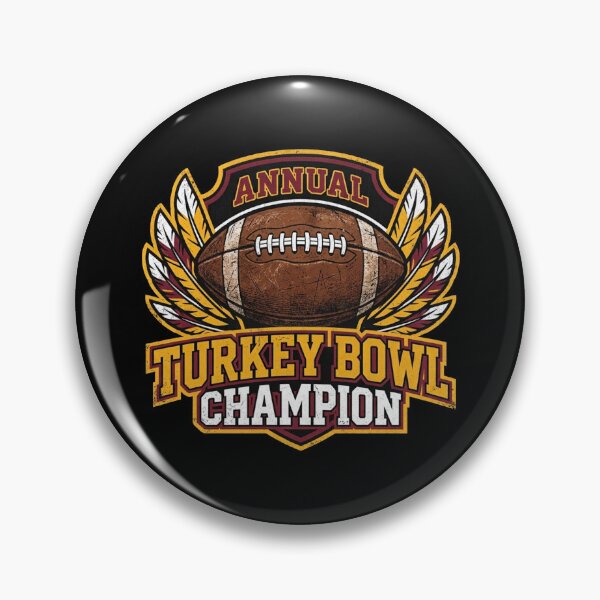 Item preview, Annual Turkey Bowl Champion Football Thanksgiving Feather Crest designed and sold by TeNovaStudio ⭐⭐⭐⭐⭐.