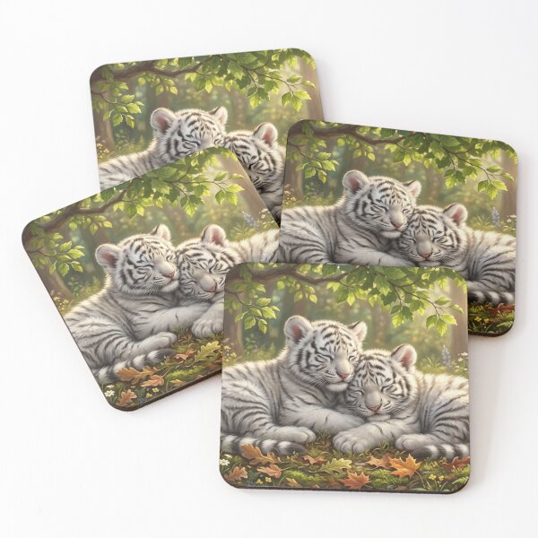 Item preview, Under the Woodland Sun – Two Sleeping Tiger Cubs designed and sold by TreatLLC.