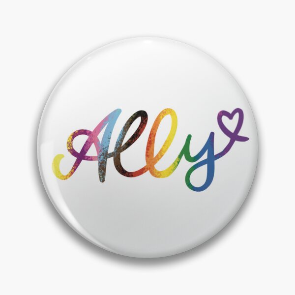 Item preview, Ally in rainbow colors handwritten typography LGBTQIA designed and sold by anneloni.