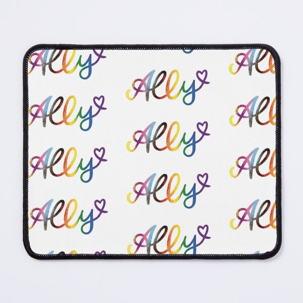 Item preview, Ally in rainbow colors handwritten typography LGBTQIA designed and sold by anneloni.