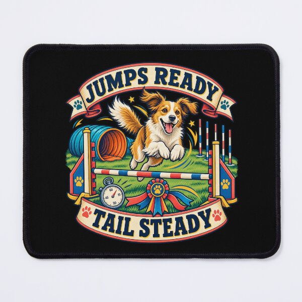 Item preview, Jumps Ready Tail Steady Dog Agility Art designed and sold by CheerfulNest.