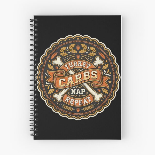 Item preview, Turkey Carbs Nap Repeat Funny Thanksgiving Crossbones Emblem designed and sold by TeNovaStudio ⭐⭐⭐⭐⭐.