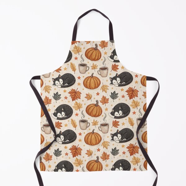 Item preview, Cozy Autumn Black Cat & Coffee Pattern | Cute Fall Pumpkins and Leaves designed and sold by NinthLantern.