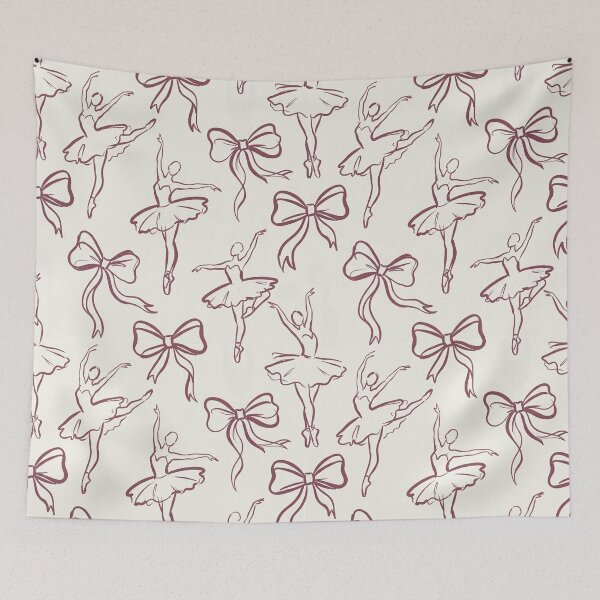 Item preview, Vintage Ballerina Bows Balletcore Coquette Seamless Pattern designed and sold by SayMaria.