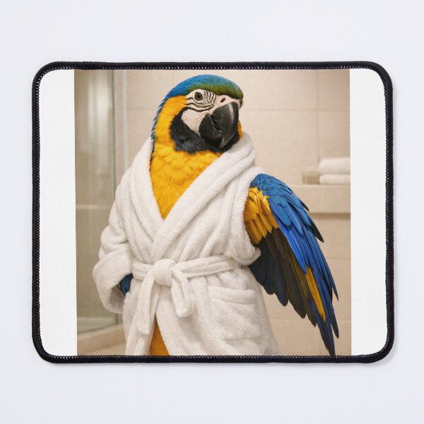 Item preview, Blue and Gold Macaw Bathrobe designed and sold by Sillytoe.